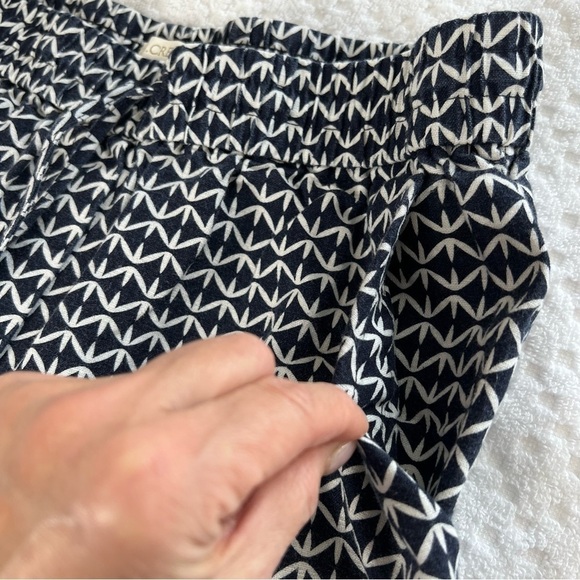 J.Crew. Navy blue & white patterned pants - Picture 5 of 7
